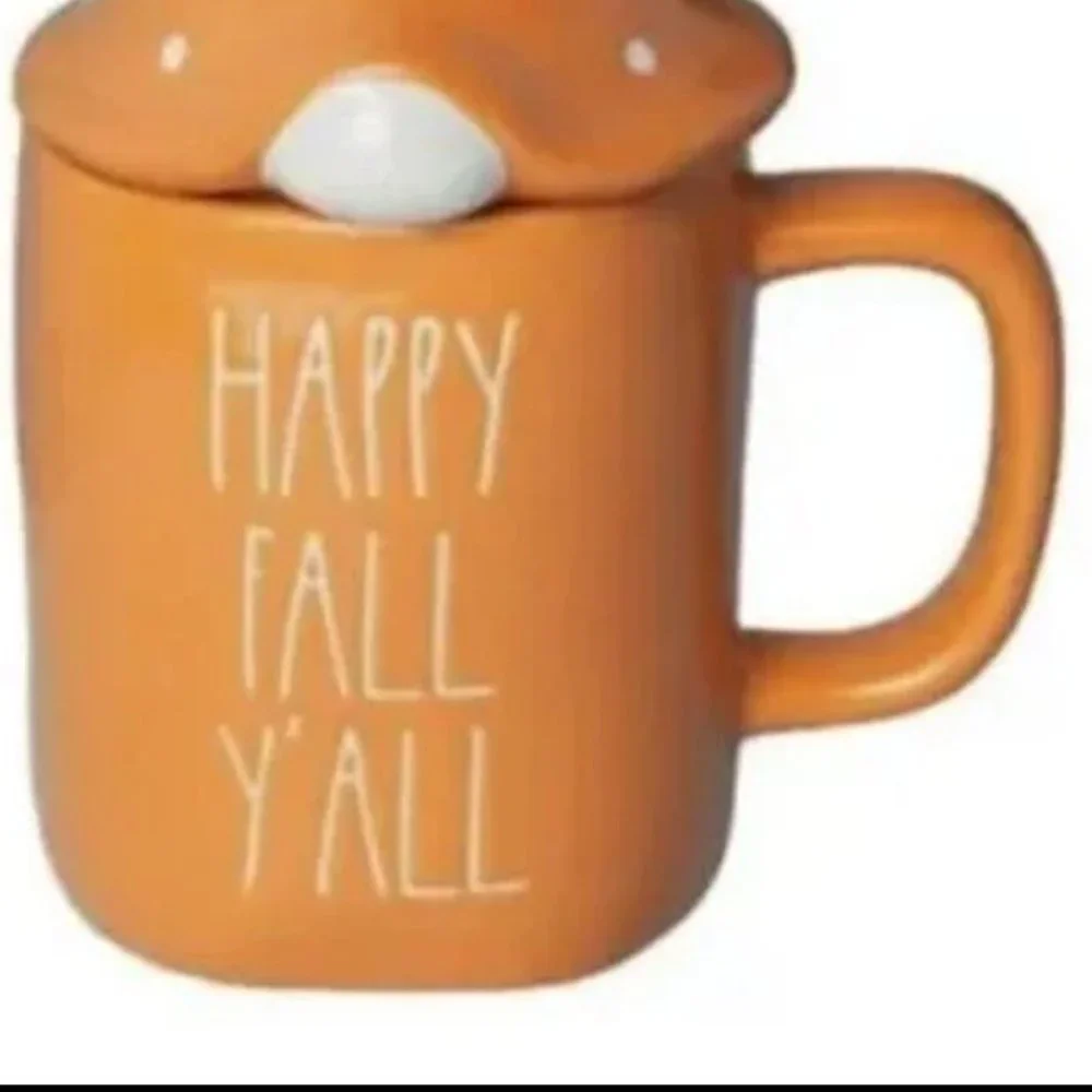 Rae Dunn-Happy Fall Y'all Gnome Mug with topper